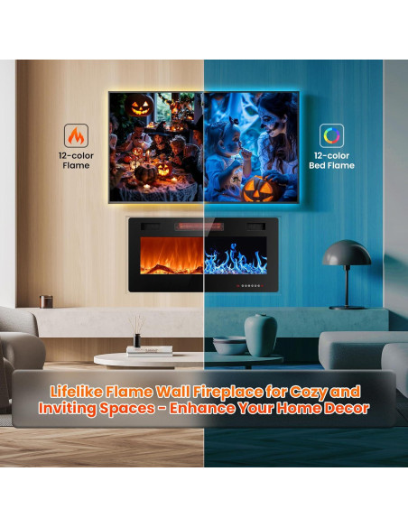 Chimenea Eléctrica Joy Pebble 91 cm Control Remoto LED