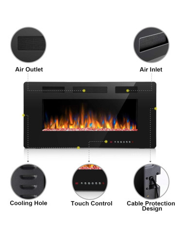 Chimenea Eléctrica Joy Pebble 91 cm Control Remoto LED