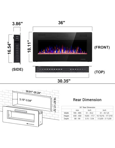 Chimenea Eléctrica Joy Pebble 91 cm Control Remoto LED