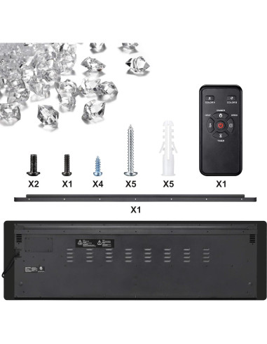 Chimenea Eléctrica Joy Pebble 91 cm Control Remoto LED