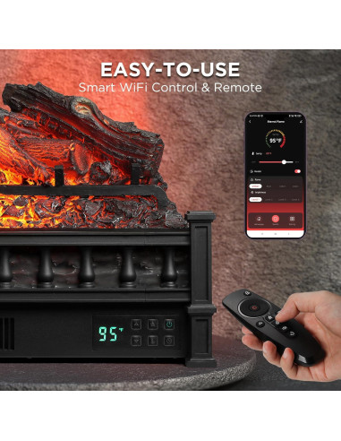 Calefactor Eléctrico TURBRO Llama Eterna 8,26 kg WiFi 1500W