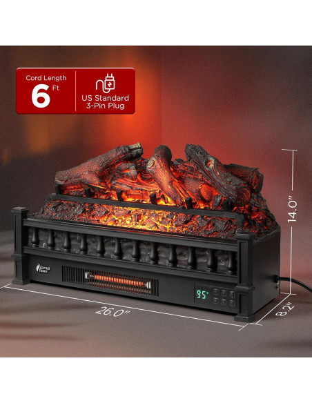 Calefactor Eléctrico TURBRO Llama Eterna 8,26 kg WiFi 1500W