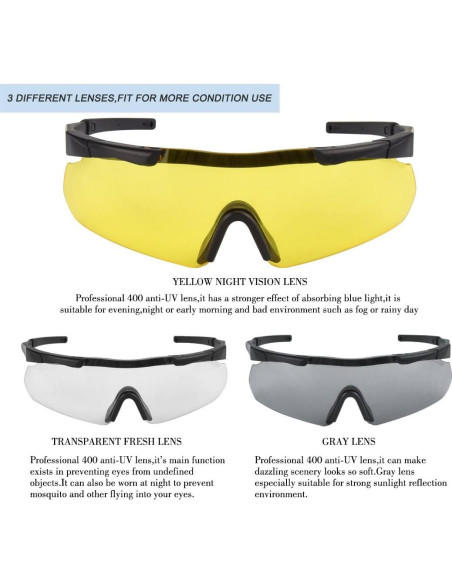 Gafas Tácticas Xaegistac 3 Lentes Intercambiables Unisex