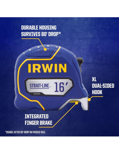 Cinta Métrica IRWIN Strait-Line 16 Pies (4.88 m) con Freno