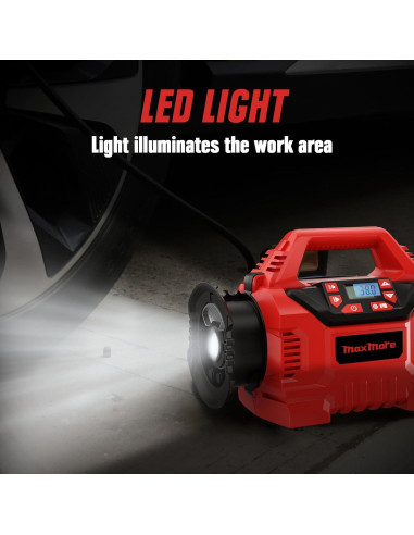Inflador de Neumáticos Inalámbrico MaxMore 160 PSI Portátil