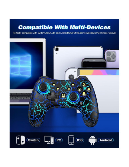 Controlador Inalámbrico Pro Qixun para Switch y PC - Negro