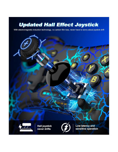 Controlador Inalámbrico Pro Qixun para Switch y PC - Negro