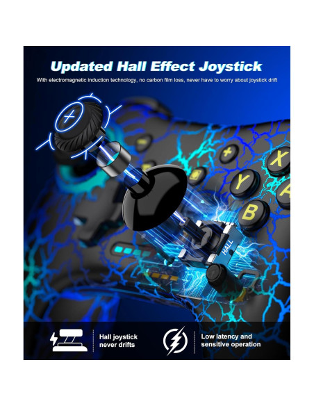 Controlador Inalámbrico Pro Qixun para Switch y PC - Negro