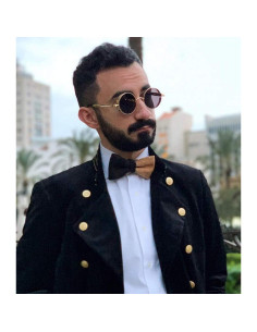 Gafas de Sol Retro Steampunk FEISEDY Metalicas Plata 4.83cm 2