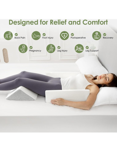 Almohada Cuña Triangular RPOMU 3 en 1 para Alivio Espalda