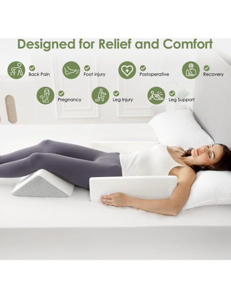 Almohada Cuña Triangular RPOMU 3 en 1 para Alivio Espalda