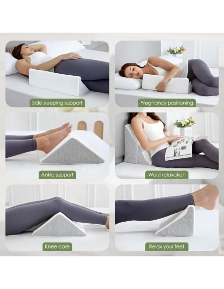 Almohada Cuña Triangular RPOMU 3 en 1 para Alivio Espalda