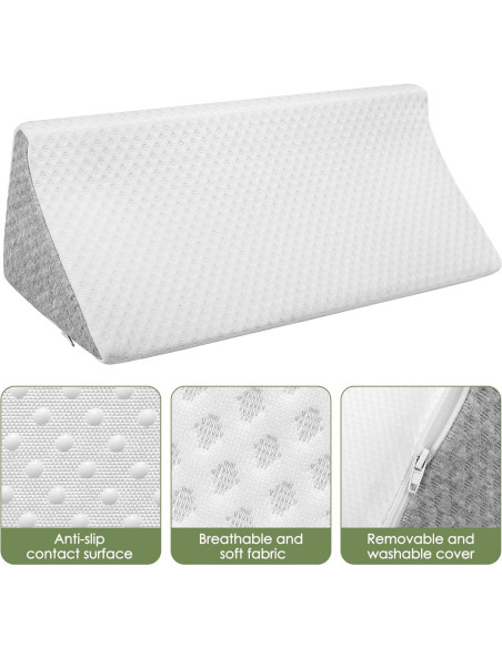 Almohada Cuña Triangular RPOMU 3 en 1 para Alivio Espalda