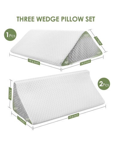 Almohada Cuña Triangular RPOMU 3 en 1 para Alivio Espalda