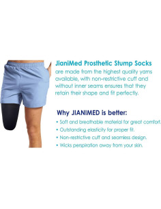 Calcetines Prostéticos JianiMed Beige/Negro 4 PZS Compresión Ligera 2