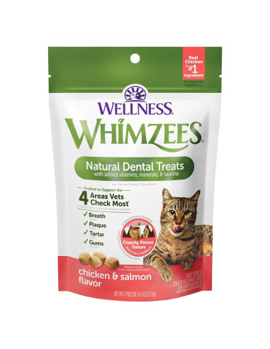 Golosinas Dentales para Gatos WHIMZEES Pollo y Salmón 127g