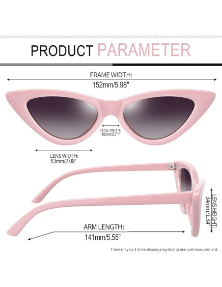 Gafas de sol cat eye Joopin UV400 polarizadas rosa