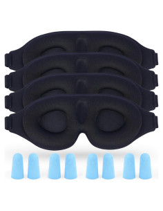 Paquete de 4 Máscaras de Sueño 3D Aussumy - Negro