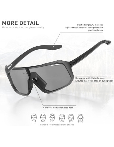 Gafas de Ciclismo SCVCN DZ-S62 UV400 Policarbonato