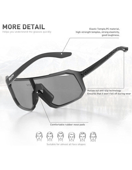 Gafas de Ciclismo SCVCN DZ-S62 UV400 Policarbonato