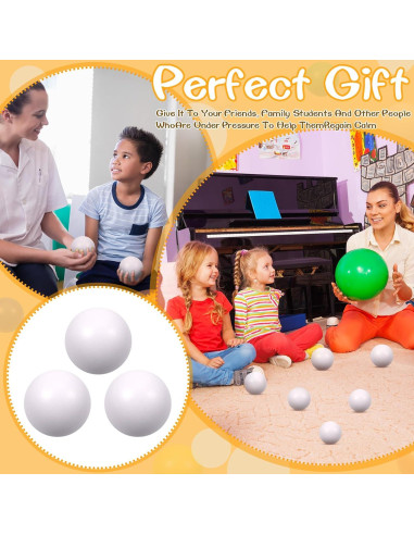 12 Pelotas de Espuma Antiestrés Kymqlyw 6,35 cm Blancas
