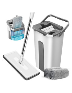 Juego de trapeador y cubo Saker con escurridor 3 almohadillas