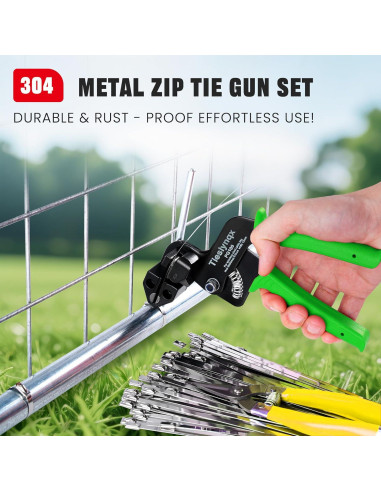 Kit de pistola para bridas TiesLynqx 152 piezas acero inoxidable