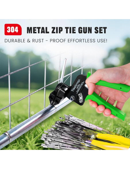 Kit de pistola para bridas TiesLynqx 152 piezas acero inoxidable