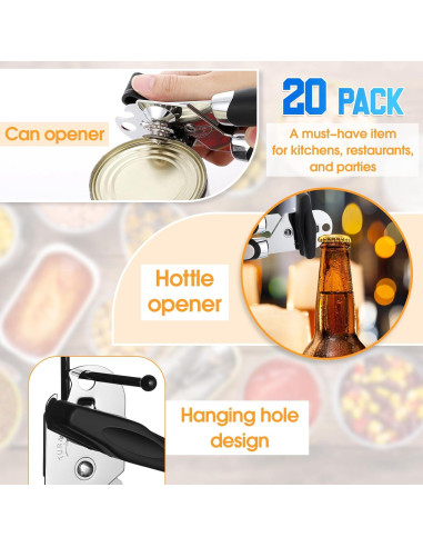 Abridores de Latas Manuales Gisafai 20 Pcs Acero Inoxidable