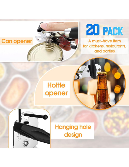 Abridores de Latas Manuales Gisafai 20 Pcs Acero Inoxidable