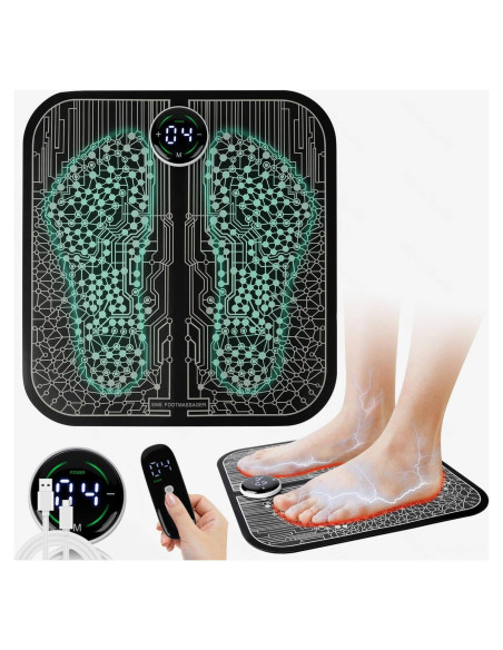 Almohadilla de Masaje para Pies EMS VFU, 10 Modos, Portátil