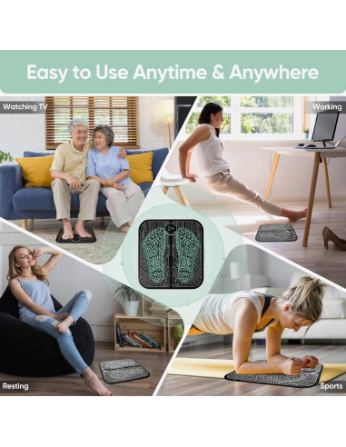 Almohadilla de Masaje para Pies EMS VFU, 10 Modos, Portátil
