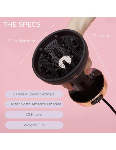 Secador de Cabello Rizado Bellissima Diffon Cerámico 5000