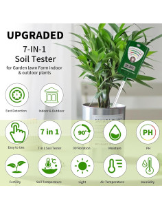 Medidor de Humedad del Suelo Tesha 7 en 1 para Jardinería 2