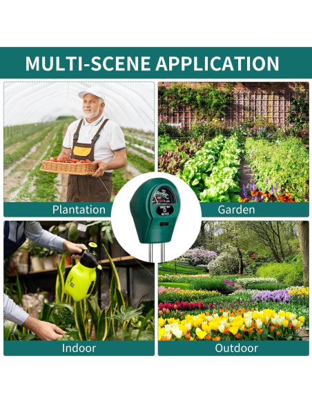 Medidor de Humedad de Suelo Sherr 4 Piezas 3 en 1