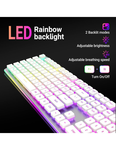 Teclado Gaming Inalámbrico LANGTU W1 LED Retroiluminado