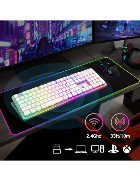 Teclado Gaming Inalámbrico LANGTU W1 LED Retroiluminado