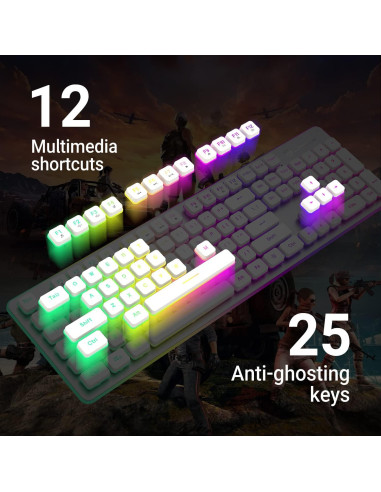 Teclado Gaming Inalámbrico LANGTU W1 LED Retroiluminado