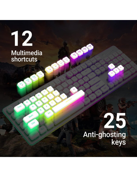 Teclado Gaming Inalámbrico LANGTU W1 LED Retroiluminado