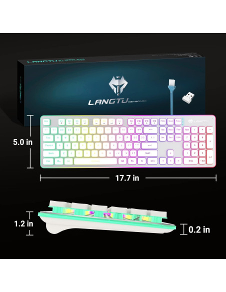 Teclado Gaming Inalámbrico LANGTU W1 LED Retroiluminado