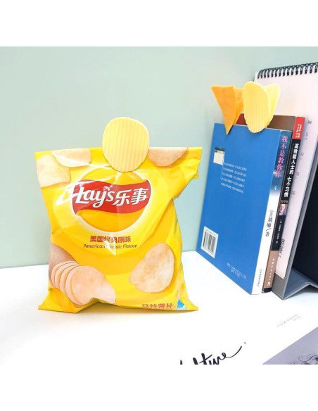 12 Clips de Sellado de Comida Pinenjoy Amarillo Medianos