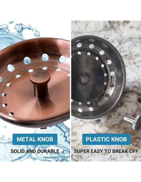 Filtro de fregadero KONE cobre antiguo 2 piezas 8,89 cm