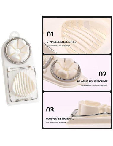 Cortador de Huevos Yindeful Acero Inoxidable Multifuncional