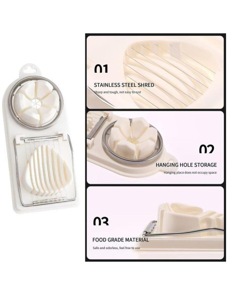 Cortador de Huevos Yindeful Acero Inoxidable Multifuncional