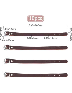 10 Etiquetas de Equipaje de Cuero GORGECRAFT Marrón Coco 2