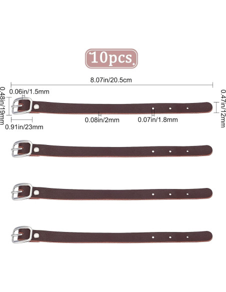 10 Etiquetas de Equipaje de Cuero GORGECRAFT Marrón Coco