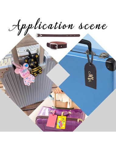 10 Etiquetas de Equipaje de Cuero GORGECRAFT Marrón Coco