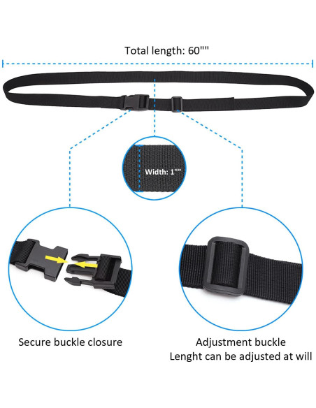 Paquete de 6 correas de sujeción nylon Ayifan 1x60 cm