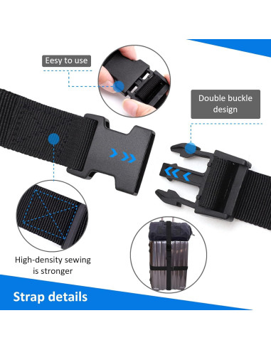 Paquete de 6 correas de sujeción nylon Ayifan 1x60 cm