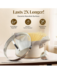 Olla Multifuncional GOTHAM STEEL 5 Qt Cerámica Antiadherente 2